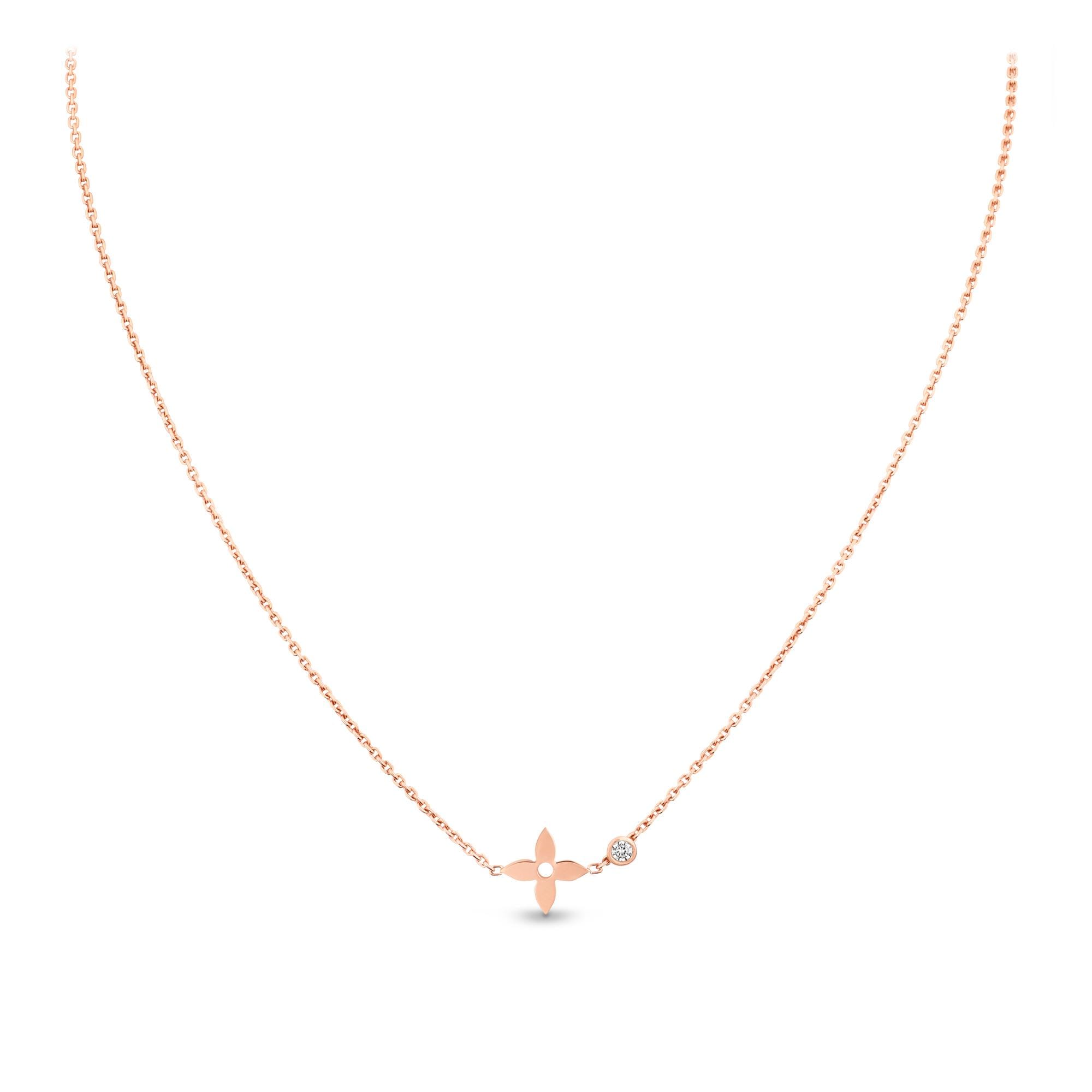 Louis vuitton star blossom necklace deals in pink gold with diamonds